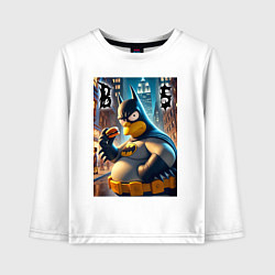 Лонгслив хлопковый детский Batsimpson - ai art fantasy, цвет: белый