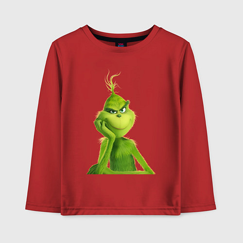 Детский лонгслив Гринч что-то замышляет / Красный – фото 1