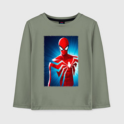 Лонгслив хлопковый детский Новый человек паук игра, цвет: авокадо