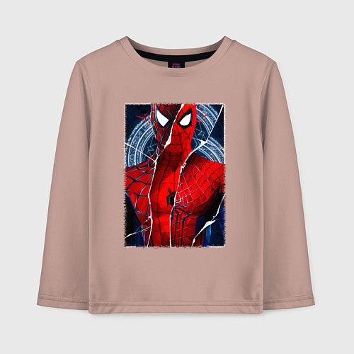 Детский лонгслив Человек паук три паука / Пыльно-розовый – фото 1