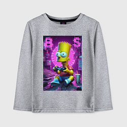 Лонгслив хлопковый детский Bart Simpson - cool gamer, цвет: меланж