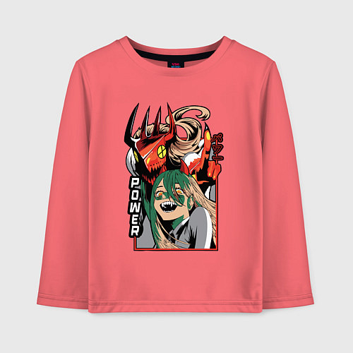 Детский лонгслив Человек-бензопила Пауэр пила / Коралловый – фото 1