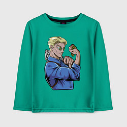 Лонгслив хлопковый детский Магическая битва Нанами Кенто битва, цвет: зеленый