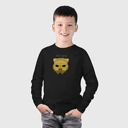 Лонгслив хлопковый детский Золотая маска тигра из игры в кальмара, цвет: черный — фото 2