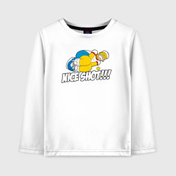 Лонгслив хлопковый детский Гомер играет в теннис, цвет: белый