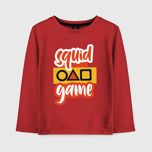 Детский лонгслив Squid game style / Красный – фото 1
