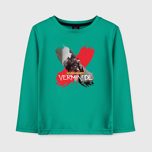 Детский лонгслив Vermintide 2 - Markus Kruber из Warhammer / Зеленый – фото 1