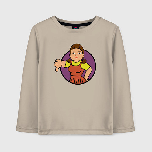 Детский лонгслив Squid game girl / Миндальный – фото 1