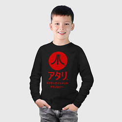 Лонгслив хлопковый детский Atari japan logo, цвет: черный — фото 2