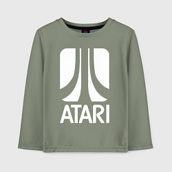 Лонгслив хлопковый детский Atari logo white, цвет: авокадо