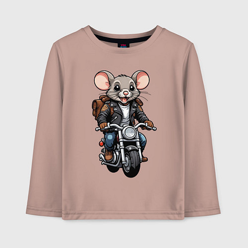 Детский лонгслив Biker mice / Пыльно-розовый – фото 1