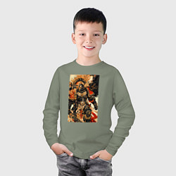 Лонгслив хлопковый детский Вархаммер арт, цвет: авокадо — фото 2