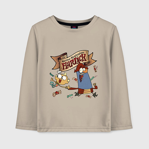 Детский лонгслив Flapjack - candies / Миндальный – фото 1