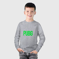 Лонгслив хлопковый детский Надпись PUBG, цвет: меланж — фото 2