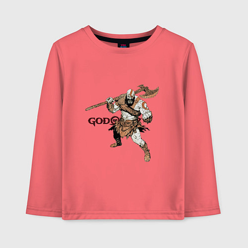Детский лонгслив Кратос - God Of War / Коралловый – фото 1