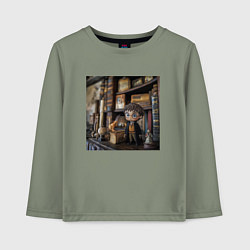 Лонгслив хлопковый детский Гарри Поттер, цвет: авокадо