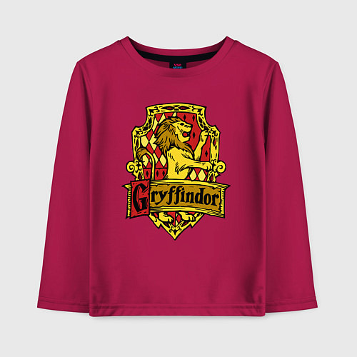 Детский лонгслив Hogwarts - gryffindor logo / Маджента – фото 1