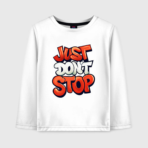 Детский лонгслив Just dont stop / Белый – фото 1