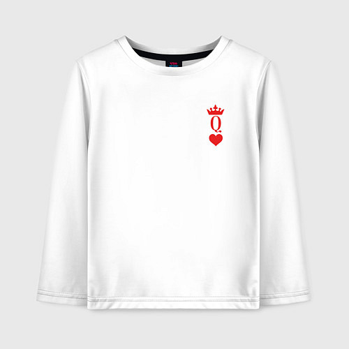 Детский лонгслив Королева Черви - для пары / Белый – фото 1