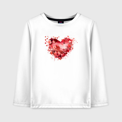 Детский лонгслив Цветы и сердечки / Белый – фото 1