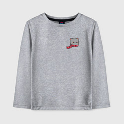 Лонгслив хлопковый детский Милый серый котик в шарфике для пары, цвет: меланж