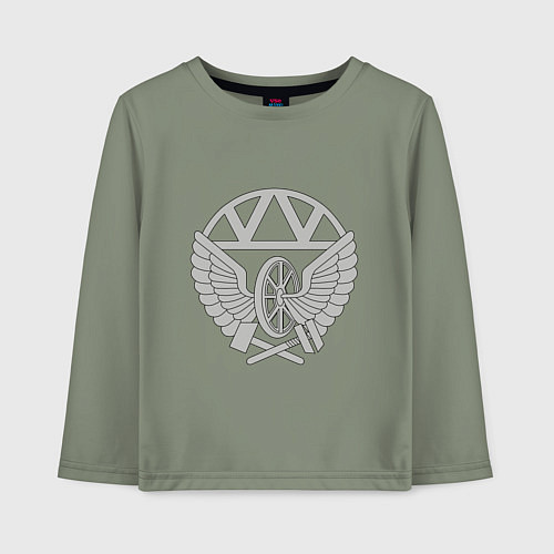 Детский лонгслив Железнодорожные войска: эмблема / Авокадо – фото 1