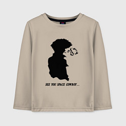 Лонгслив хлопковый детский Ковбой Бибоп Спайк Шпигель Аниме, цвет: миндальный