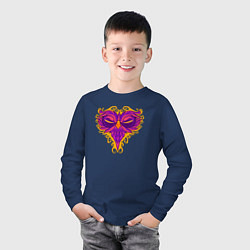 Лонгслив хлопковый детский Violet owl, цвет: тёмно-синий — фото 2