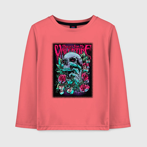 Детский лонгслив Пуля для моей возлюбленной рок / Коралловый – фото 1