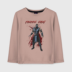 Лонгслив хлопковый детский Finish him Sub-Zero Mortal Kombat, цвет: пыльно-розовый