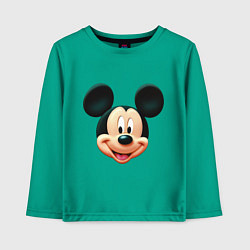 Лонгслив хлопковый детский Mickey mouse head, цвет: зеленый