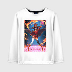 Детский лонгслив Мегумин колдует взрывную магию