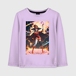 Детский лонгслив Мегумин колдует взрывную магию