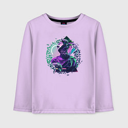 Лонгслив хлопковый детский Греческая Скульптура с графическими элементами, цвет: лаванда