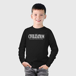 Лонгслив хлопковый детский Civilization - global strategy, цвет: черный — фото 2