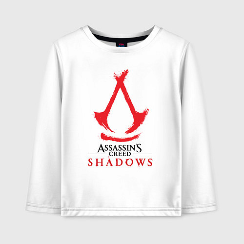 Детский лонгслив Assassins Creed Shadows - badge / Белый – фото 1