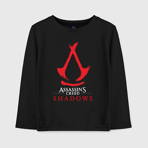 Детский лонгслив Assassins Creed Shadows - badge / Черный – фото 1