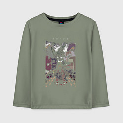 Лонгслив хлопковый детский Дорохедоро все персонажи, цвет: авокадо