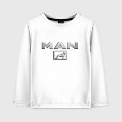 Лонгслив хлопковый детский MAN водитель грузовика, цвет: белый