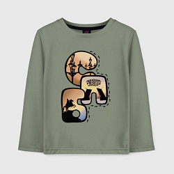 Лонгслив хлопковый детский Наследила в Питере, цвет: авокадо