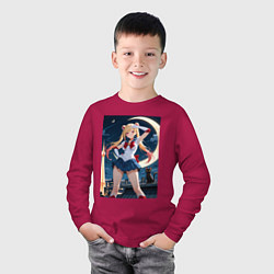Лонгслив хлопковый детский Марин Китагава косплей Сейлор Мун, цвет: маджента — фото 2