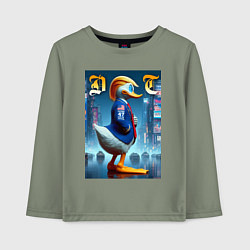 Лонгслив хлопковый детский Donald Trump - the lame duck, цвет: авокадо