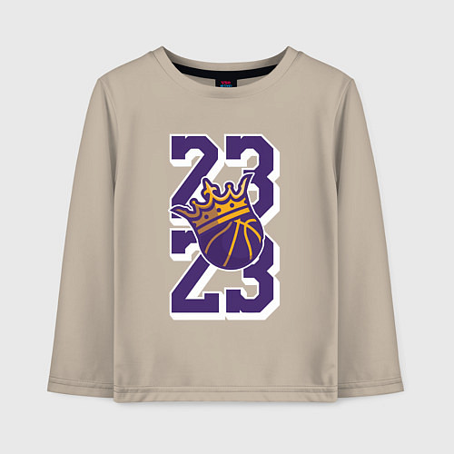 Детский лонгслив Король Леброн Джеймс / Миндальный – фото 1
