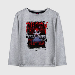 Лонгслив хлопковый детский Кукла Поппи из Poppy Playtime, цвет: меланж
