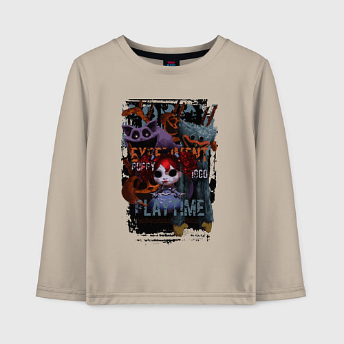 Детский лонгслив Монстры Poppy Playtime / Миндальный – фото 1