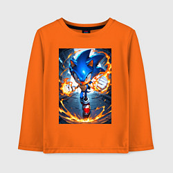 Детский лонгслив Соник огненные кулаки