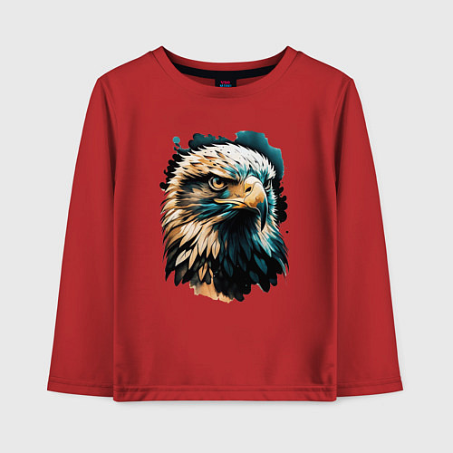 Детский лонгслив Взгляд хищника / Красный – фото 1