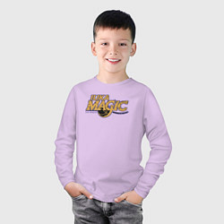 Лонгслив хлопковый детский Luka magic basketball, цвет: лаванда — фото 2
