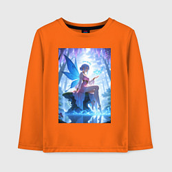 Детский лонгслив Прекрасная фея посреди лесного пруда