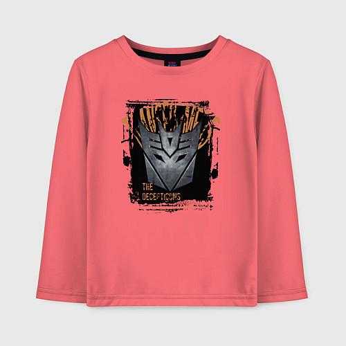 Детский лонгслив Трансформеры знак десептиконов / Коралловый – фото 1